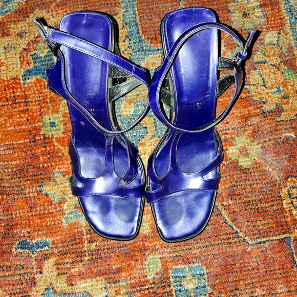 Purple Leather Italian Sandals - Picture 1 of 3